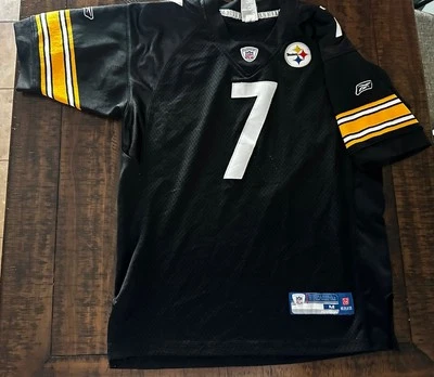 Camiseta deportiva juvenil Pittsburgh Steelers Ben Roethlisberger Reebok juvenil/niños M Foto 1 de 4