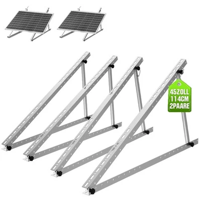 Soporte fotovoltaico 4 piezas 114 cm planta de energía de balcón techo plano módulo solar 0-90 ° cambio - Imagen 1 de 4