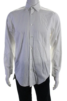 Calvin Klein Mens Long Sleeves Slim Fit Dress Shirt White Cotton Size 32/33 15 - Image 1 of 4