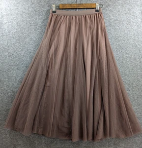 Brown Tulle Lined Womans Long Pleaded Skirt Ballet core - Picture 1 of 10
