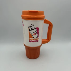 Taza vaso de viaje Dunkin' Donuts naranja/blanco Whirley 2012 caliente/frío 24 oz GM-24 - Imagen 1 de 13