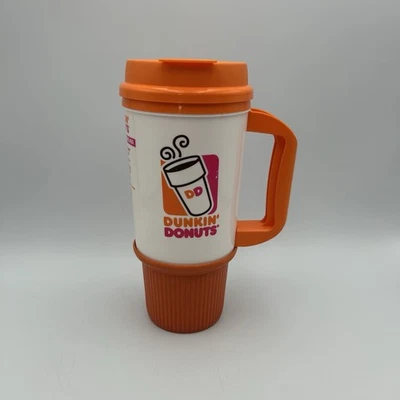 Dunkin' Donuts Orange /White Whirley 2012 Hot/Cold Travel Mug Tumbler 24oz GM-24 - Image 1 of 4