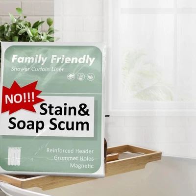 Plastic Shower Liner Clear - Premium PEVA Shower Curtain Liner with Rustproof Gr - Image 1 of 4