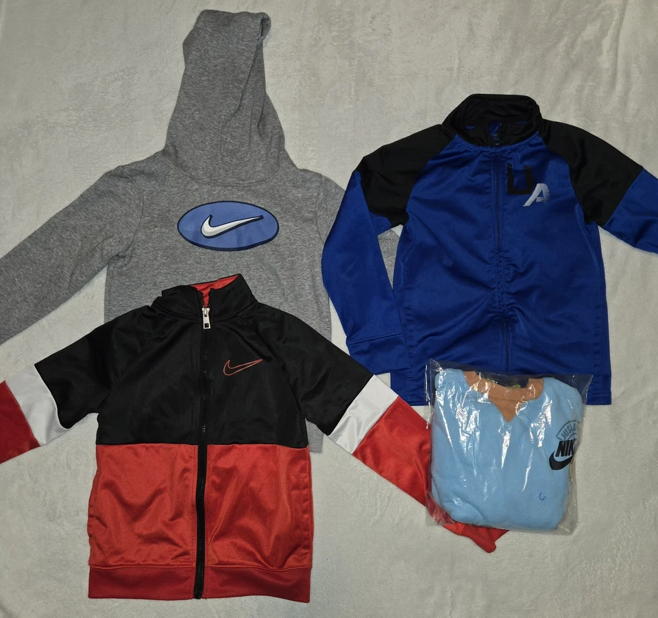 Lot Of 4 Tops 2 Track Jackets, 1 Hoodie, 1 Sweatshirt Nike Under Armour Size 6/7 - Image 1 of 4