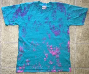 Vintage 90s Paint Splatter Single Stitch Blank T-Shirt Mens S/M Oneita USA - Picture 1 of 9