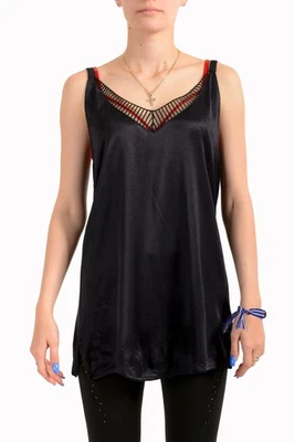 Blusa Top Hugo Boss Para Mujer "Elmuta" Negra Sin Mangas US XL IT 46 Foto 1 de 4