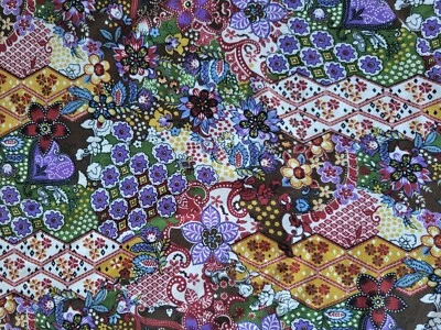 KOSHTEX Organic Cotton Spandex Print #7 Fabric by Yard Jersey Knit Multicolor Flower 817