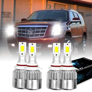 For Cadillac Escalade 2002 8000K Combo 9005 9006 LED Headlight Bulbs Hi&Low Beam - Picture 1 of 7