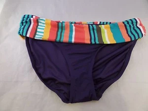 Nuevo con etiquetas Mujer Anne Cole Tropication Plegable Parte inferior de Bikini Talla XL Multi - Imagen 1 de 5
