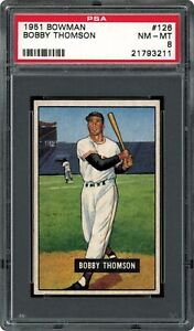 1951 Bowman Baseball #126 Bobby Thomson - New York Giants PSA 8 NM-MT