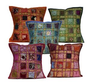 Set of 2 Boho Patchwork Covers - Artisan-Made Indian Craft