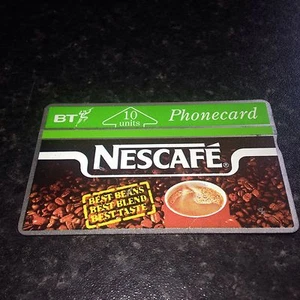 BRITISH TELECOM PHONECARD BT PHONE CARD Rare NESCAFE Coffee Advert 10 Units - Picture 1 of 3