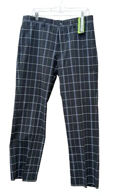 Izod Mens Xtreme Function Golf Pants 34x32 Plaid Flat-Front Stretch Performance - Image 1 of 4