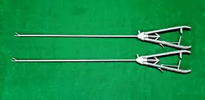 2 Stck. Laparoskopisch V-Form Titan Nadelhalter gebogene Backe 5 mm x 330 mm wiederverwendbar - Bild 1 von 12
