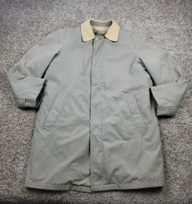 Vintage London Fog Trench Coat 42 Long  Biege Button Up Fur Lined Heavyweight  - Image 1 of 4