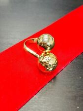 Solid 10K Yellow Gold Textured Puffy Disco Ball Ring Adjustable Size 2.85g