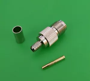 (10 PKS) 75 ohmios TNC hembra 3 piezas conector engarzado RG58 RG142 LMR195 - Imagen 1 de 3