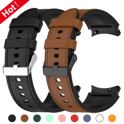 Silicone+Leather Band Strap For Samsung Galaxy Watch 7 6 5 4 40/44mm 4/6 Classic
