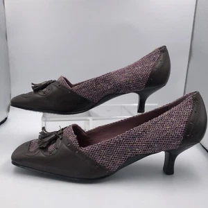 Aerosoles Pink Fabric & Brown Leather Shoes Size 9.5B - Picture 1 of 9