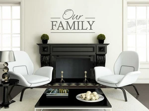 Pegatina de arte de pared ""Nuestra familia"" de cita familiar, calcomanía de vinilo, transferencia. - Imagen 1 de 4