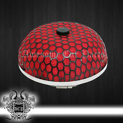 Universal 3" Red Black Mesh Short Ram Cold Intake Turbo Mushroom Air Filter - Image 1 of 1