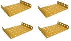 4 x Meccano Flanged Plate 7x5 holes (UK Yellow) New Unused (part no.53)