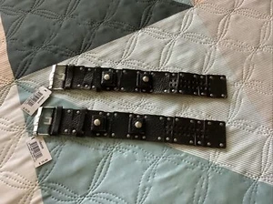 Fossil Authentic 1-1/2” Wide Black Leather Bands Genuine Leather New 20mm Lug💥 - Picture 1 of 1