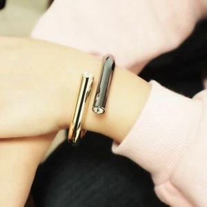 Punk Crystal Bangles Statement Cuff Bracelets Geometric Bracelet Women's Jewelry - Picture 1 of 25
