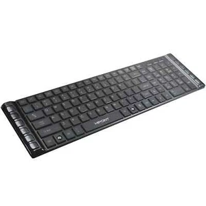 Slim Spill Resistant Quiet Multimedia QWERTY Keyboard with 2 Port USB Hub Black - Picture 1 of 6