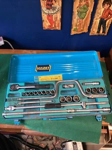 Vintage Hazet 880Z 3/8 Drive Socket Set Metric 7 - 22 Mm 19 Pieces Tarnished - Picture 1 of 18