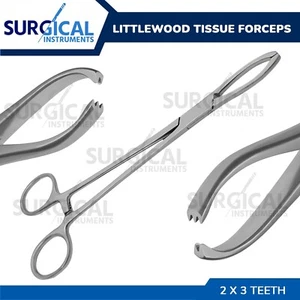 Littlewood Intestinal Tissue Forceps 7.25" with 2 X 3 Teeth Stainless German Gr - Picture 1 of 8