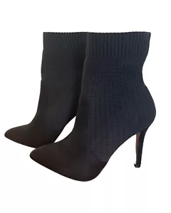 Catherine Malangrino Woman’s Knit Booties Boots Heels Black sz 6.5 - Picture 1 of 7