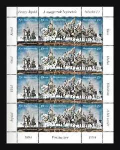 HUNGARY UNGARN - 1994 Ungarische Landnahme I. Kleinbogen 4289-4291. MNH. €9 - Bild 1 von 1