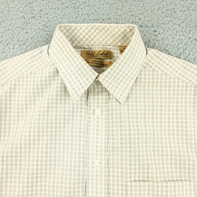 Roundtree & Yorke Shirt Mens Medium Brown Business Office Casual Gold Label - Image 1 of 4