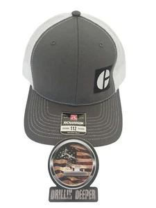 Caterpillar Richardson Block C grau Mütze KATZE & Aufkleber Kran Ölfeld P8 - Bild 1 von 5