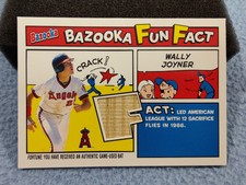 2005 TOPPS BAZOOKA FUN FACTS WALLY JOYNER GAME USED BAT CALIFORNIA ANGELS