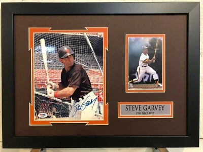 FRAMED SIGNED SAN DIEGO PADRES STEVE GARVEY 8X10 PHOTO COLLAGE PSA COA - Image 1 of 3