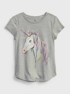 NWT Gap Kids Girls T-Shirt unicorn gray   you pick size - Picture 1 of 1