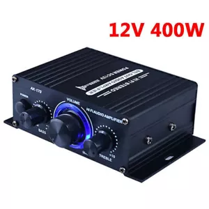 12V 400W Mini HIFI Audio Power Amplifier Home Black Digital Aluminum Alloy AMP - Picture 1 of 10
