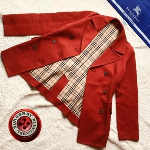 Burberry Blue Label Peacoat 38 US6 Nova Check Red Authentic Women's - Picture 1 of 13