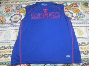 TEXAS RANGERS..BLUE SLEEVELESS SHIRT..ADULT LARGE - Picture 1 of 6