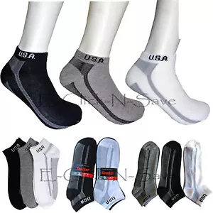 6~12 Pairs Knocker USA Soft & Stretchy Cotton Anklet Sports Socks Men's Women's - Picture 1 of 1