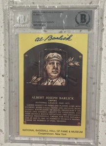 Al Barlick Autograph GHOF Post Card Beckett Encapsulated - Imagen 1 de 1