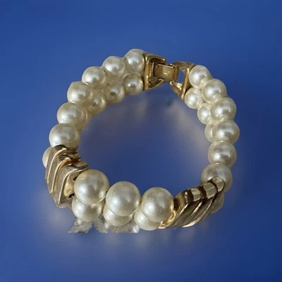 Pulsera de moda de perlas y oro. Cierre. Elegant Fun años 90 Foto 1 de 4