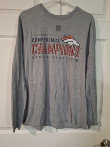 Denver Broncos Conference Champions grau LANGARM Nike SHIRT GRÖSSE LARGE - Bild 1 von 3