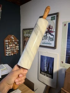 Marmor Nudelholz grau weiß mit Holzgriffen 18" Griff zu Griff - Bild 1 von 8