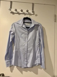 Rhodes & Beckett 100% Egyptian Cotton Tailored Business Blouse Shirt Blue (8) - Picture 1 of 7