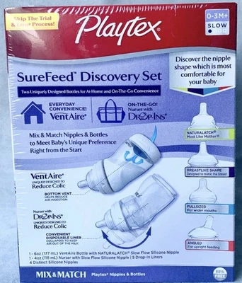 Playtex Ventaire, Nurser, Вставные Бутылки SureFeed Discovery Смесь Соответствующие Соски - Изображение 1 из 4