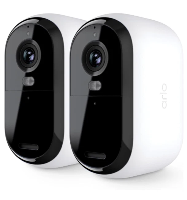 Arlo Essential 2K 2nd Gen Wireless Outdoor Indoor 2-Cam Kit Color Night- NEW