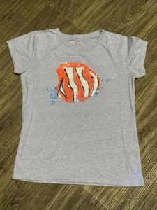 Crewcuts Girls Fish T-shirt With Flippable Sequins Size 14 Light Purple/orange - Picture 1 of 16